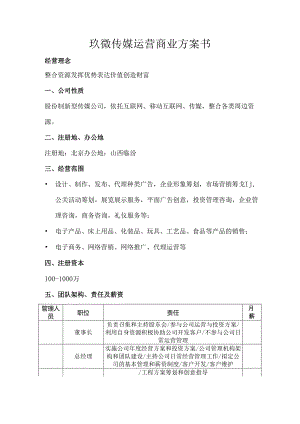 文化传播公司运营商业计划书模板.docx