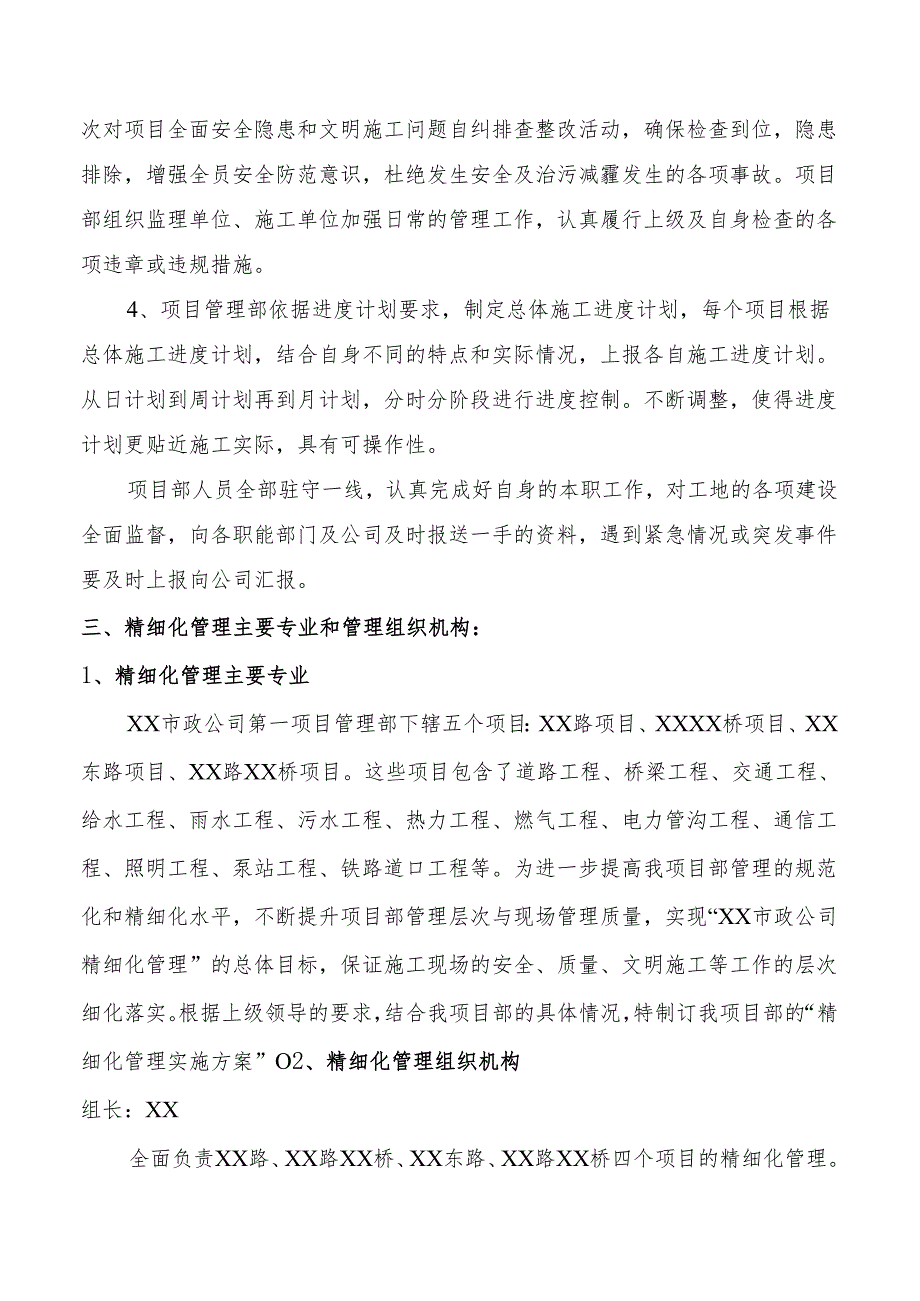 公司项目管理部精细化管理实施方案.docx_第2页