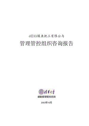 X煤焦化工有限企业管理组织咨询报告.docx