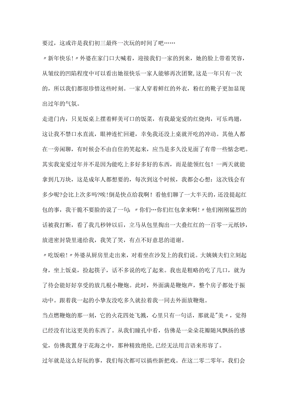 20xx快乐的牛年春节新年作文600字五篇大全.docx_第3页