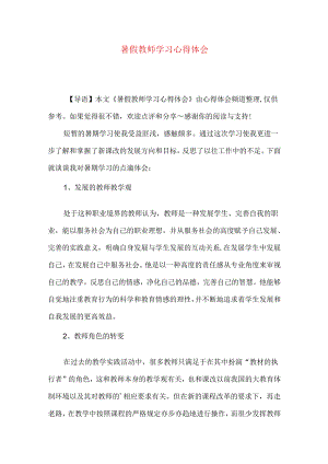 暑假教师学习心得体会.docx