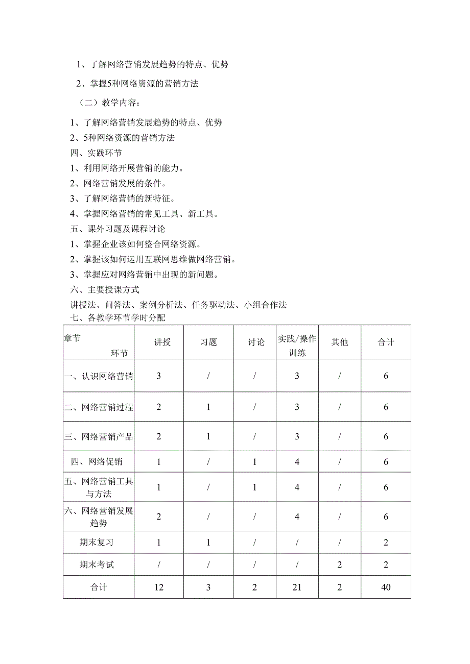 2023-2024学年第2学期《网络营销》教学标准.docx_第3页