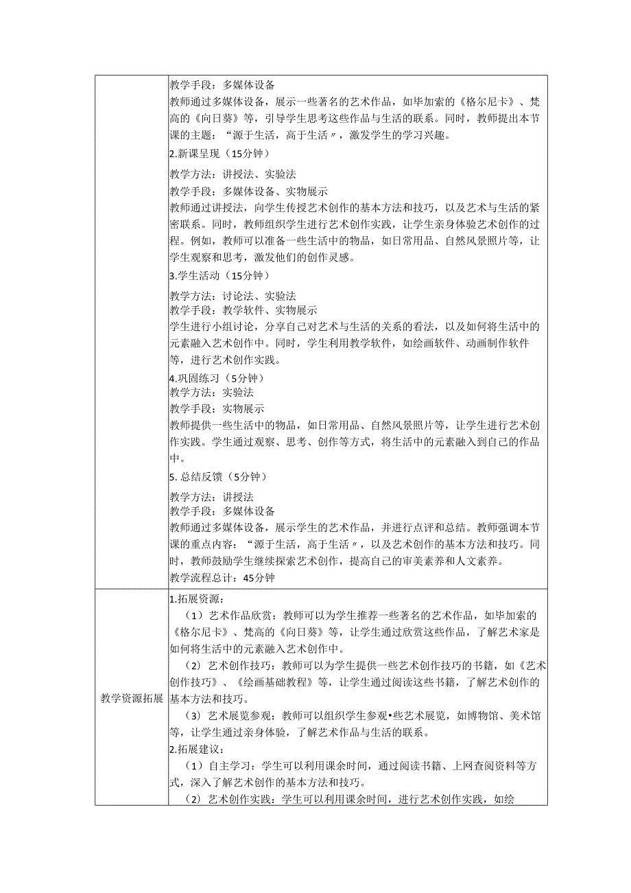 第一单元第1课：源于生活 高于生活 教案 2023—2024学年人教版初中美术七年级下册.docx_第3页