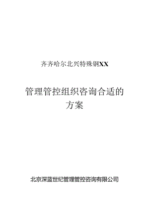 X特殊钢企业管理组织咨询方案.docx