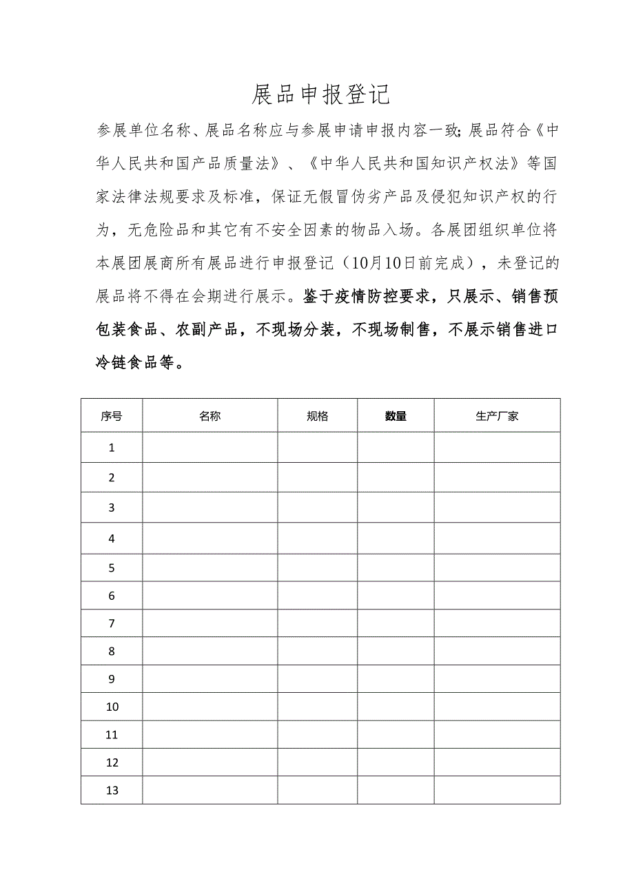 展团展品申报登记表.docx_第1页