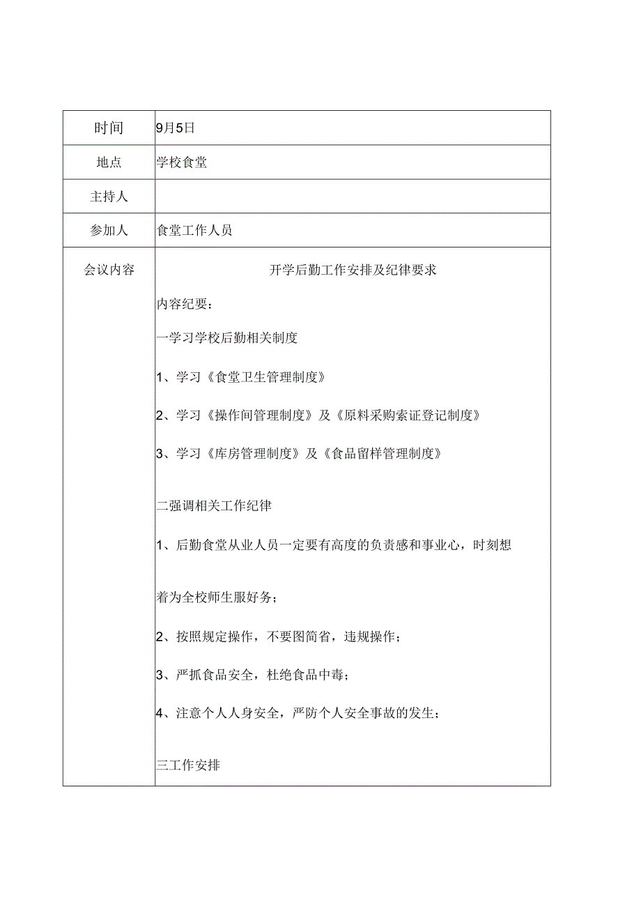 小学食品安全会议记录.docx_第1页