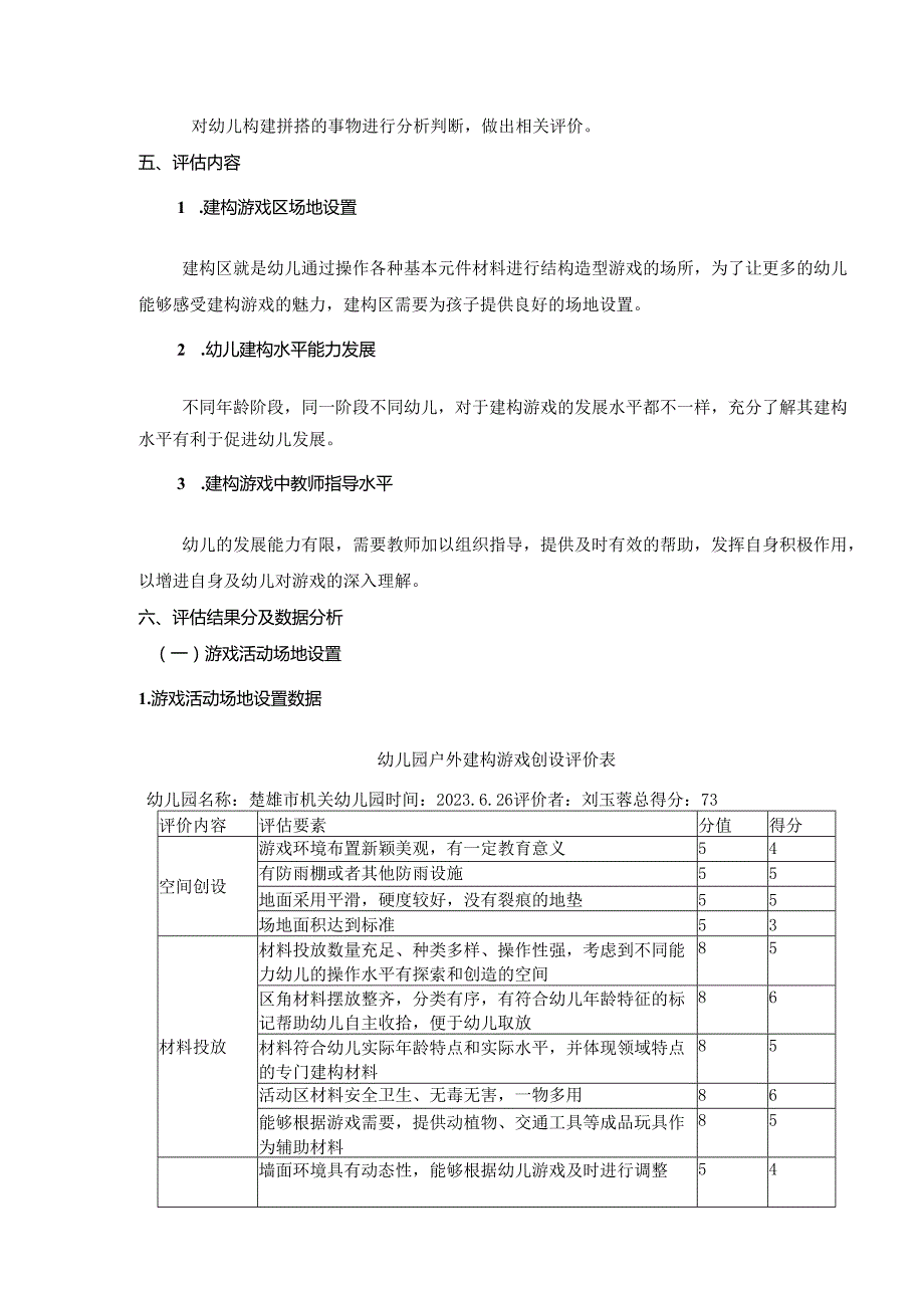 户外混龄建构游戏活动环境创设、幼儿游戏行为及教师指导行为评估报告.docx_第2页