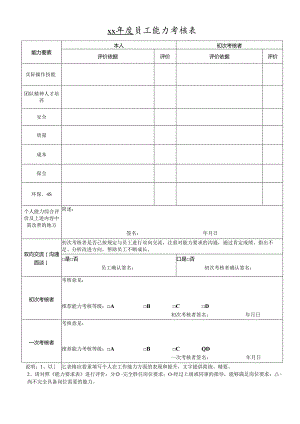 员工能力考核表.docx