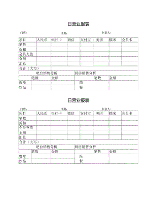 日营业报表格.docx