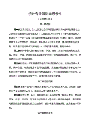 统计专业职称申报条件（征求意见稿）.docx