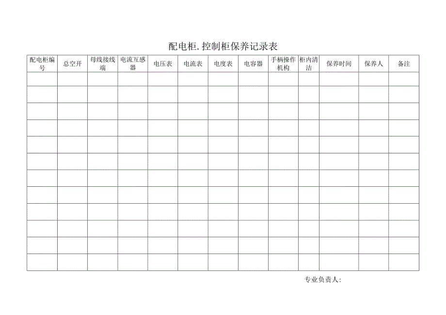 配电柜．控制柜保养记录表.docx_第1页