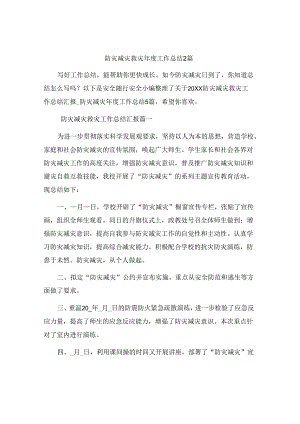 防灾减灾救灾年度工作总结2篇.docx