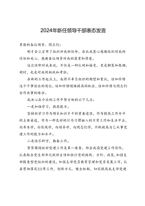 2024年新任领导干部表态发言.docx