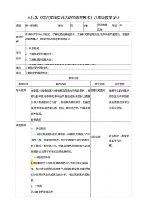 人民版综合实践活动劳动与技术八上 4.1《枇杷》教案.docx