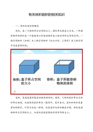 有关体积容积的相关知识.docx