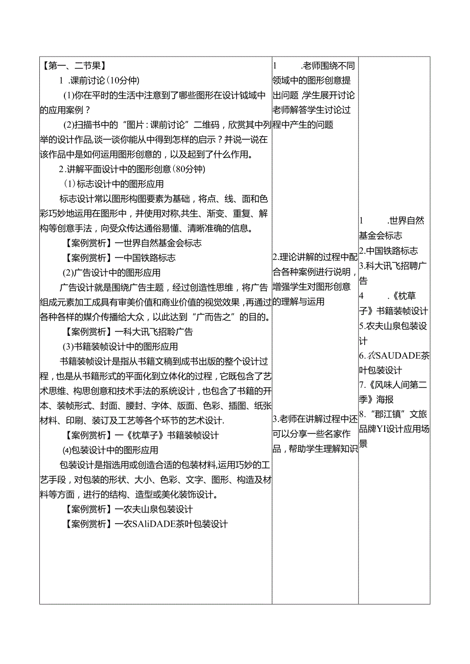 《图形创意（微课版）》 教案 课题5、6 应用与赏析图形创意、 广告设计—节能公益广告图形创意.docx_第3页