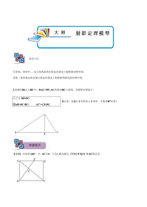 模型06 射影定理模型（解析版）.docx