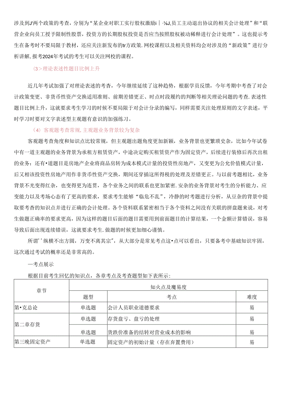 2023年注会《会计》考情分析及2024年考情猜想.docx_第2页