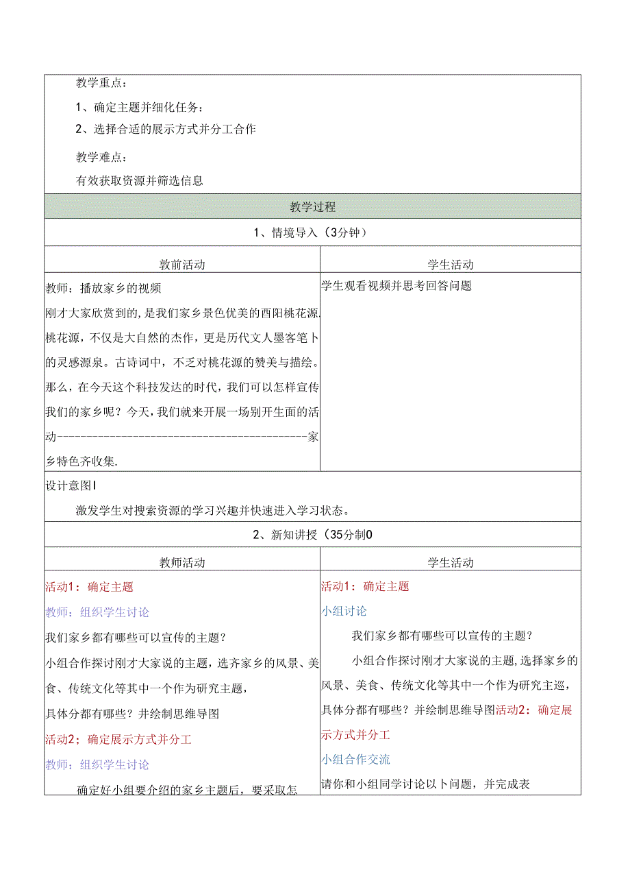 1.1分析任务 获取资源 家乡特色齐收集 教学设计 电子工业版信息科技三年级下册.docx_第2页