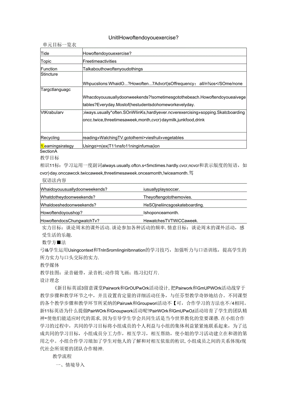 Unit1 How often do you exercise.docx_第1页