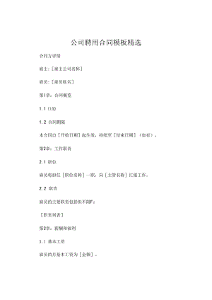 公司聘用合同模板精选 .docx