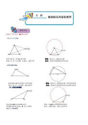 模型24 辅助圆系列最值模型（解析版）.docx