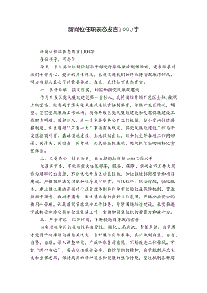 新岗位任职表态发言1000字.docx