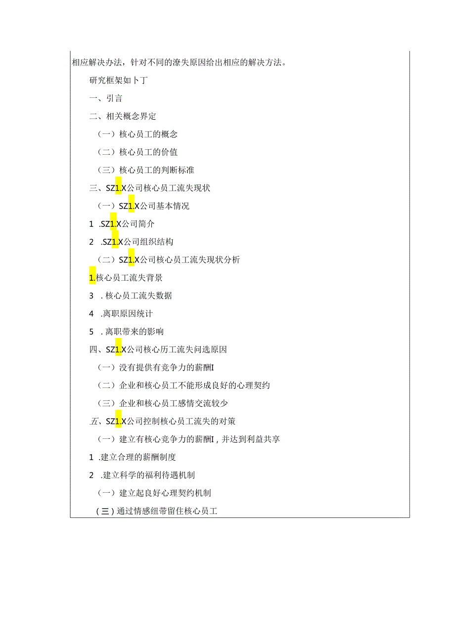 【《公司核心员工离职问题探析—以某公司为例》开题报告（含提纲）1600字】.docx_第2页