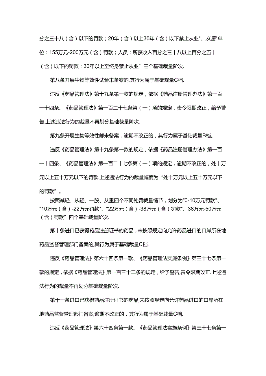 北京市药品监管行政处罚裁量基准.docx_第3页