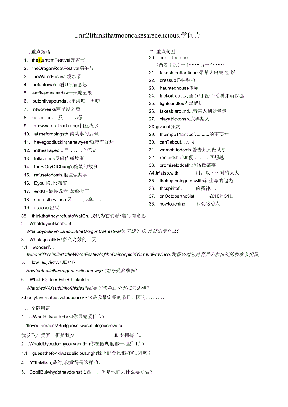 Unit2I-think-that-mooncakes-are-delicious知识点总结.docx_第1页