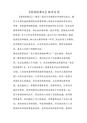 《特殊的葬礼》教学反思.docx