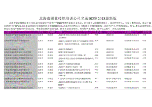 北海市职业技能培训公司名录2018版103家.docx