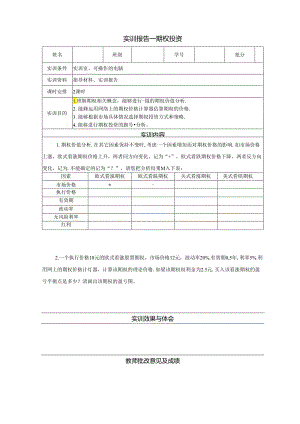 《金融衍生工具理论与实务》实训报告 实训8 期权投资.docx