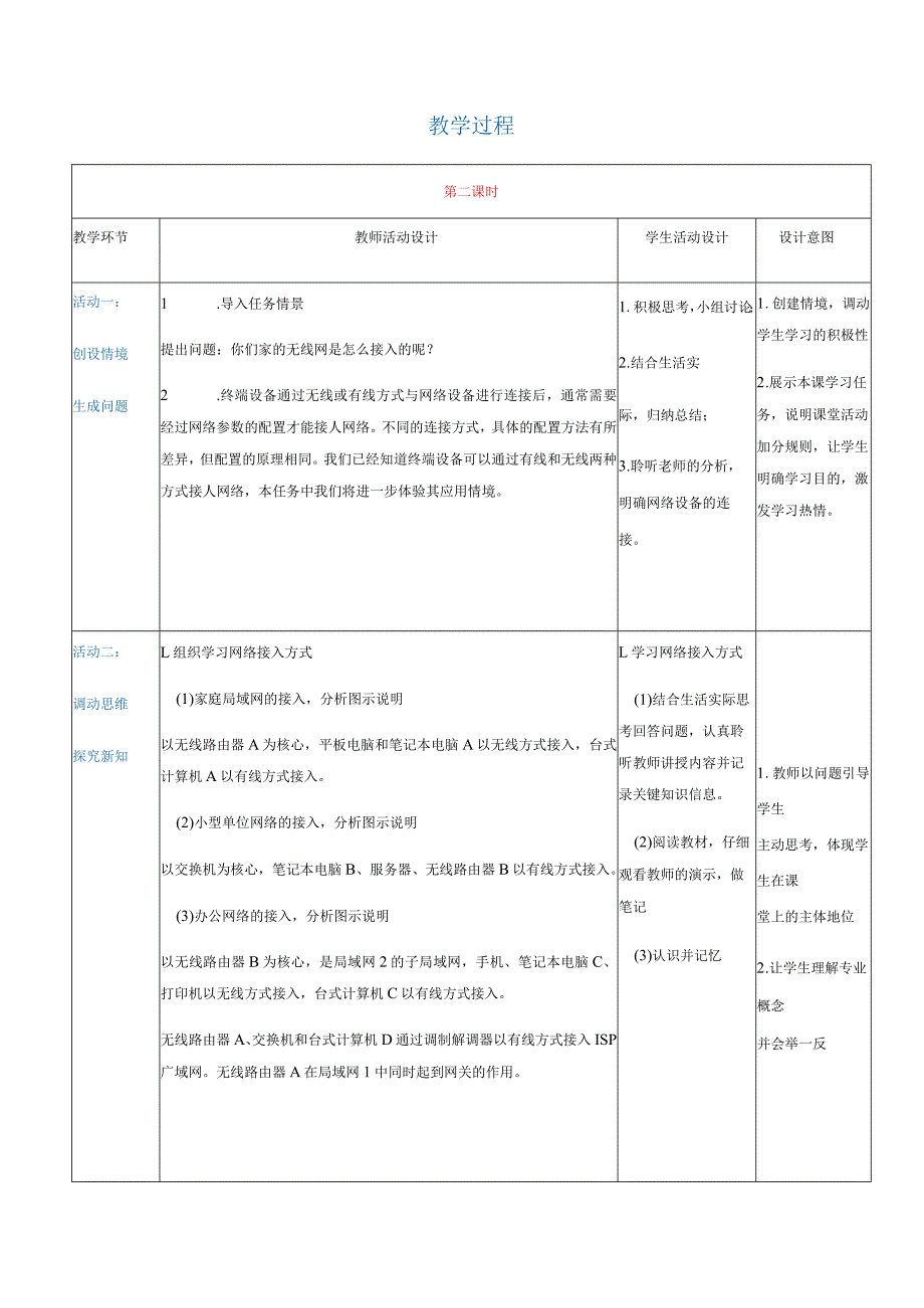 2-2-2《连接网络》（教案）高教版信息技术基础模块上册.docx_第2页