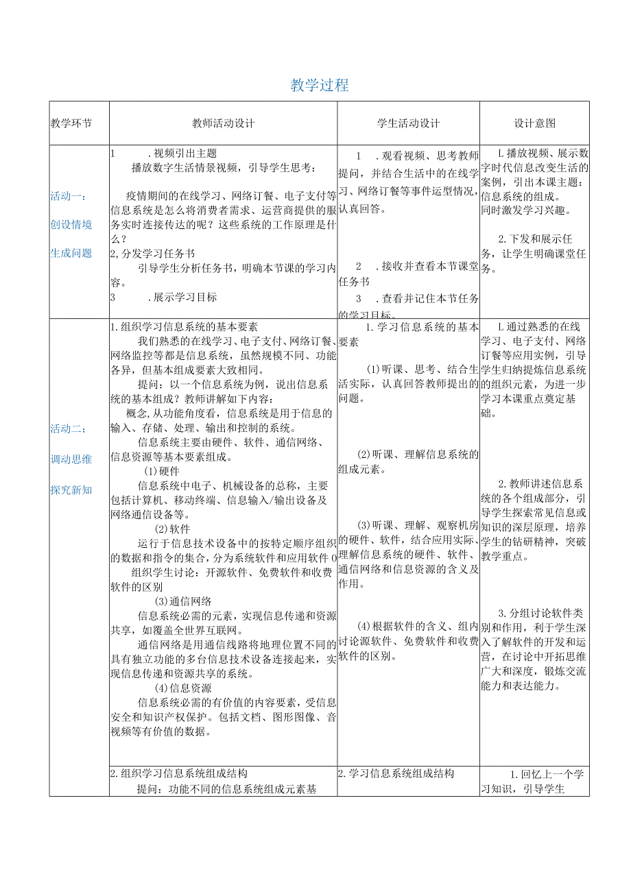 1-2-1认识信息系统的组成（教案）高教版信息技术基础模块上册.docx_第2页