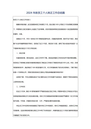 2024年新员工个人转正工作总结篇.docx