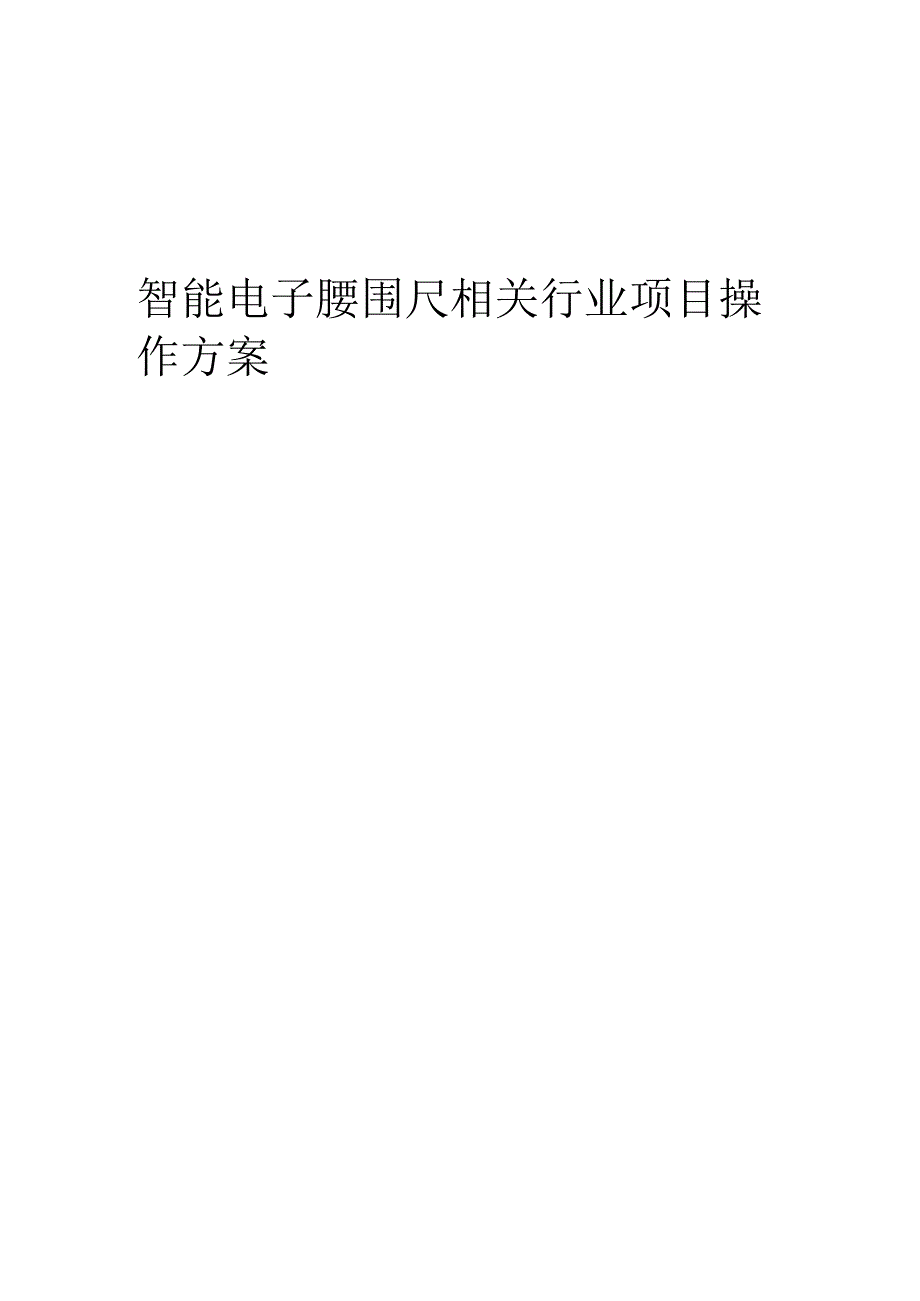 2023年智能电子腰围尺相关行业项目操作方案.docx_第1页