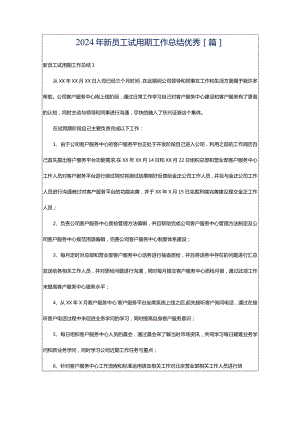 2024年新员工试用期工作总结优秀[篇].docx