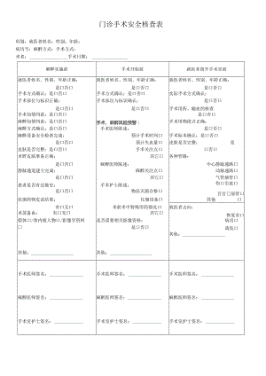 民营医疗美容机构门诊手术安全核查表.docx