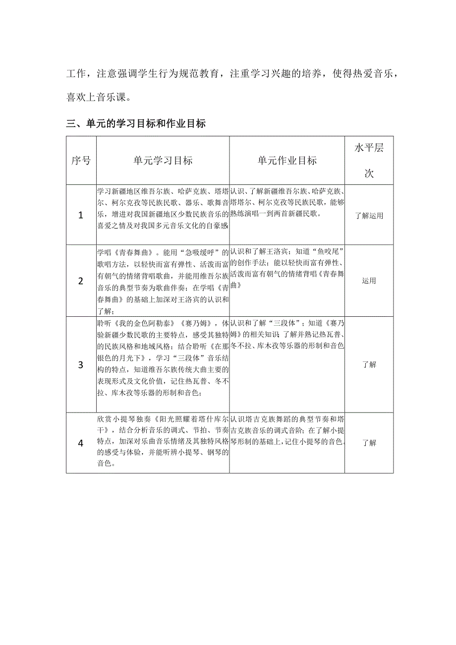 人音版七年级音乐上册第三单元《天山之音》单元作业设计(优质案例11页).docx_第3页