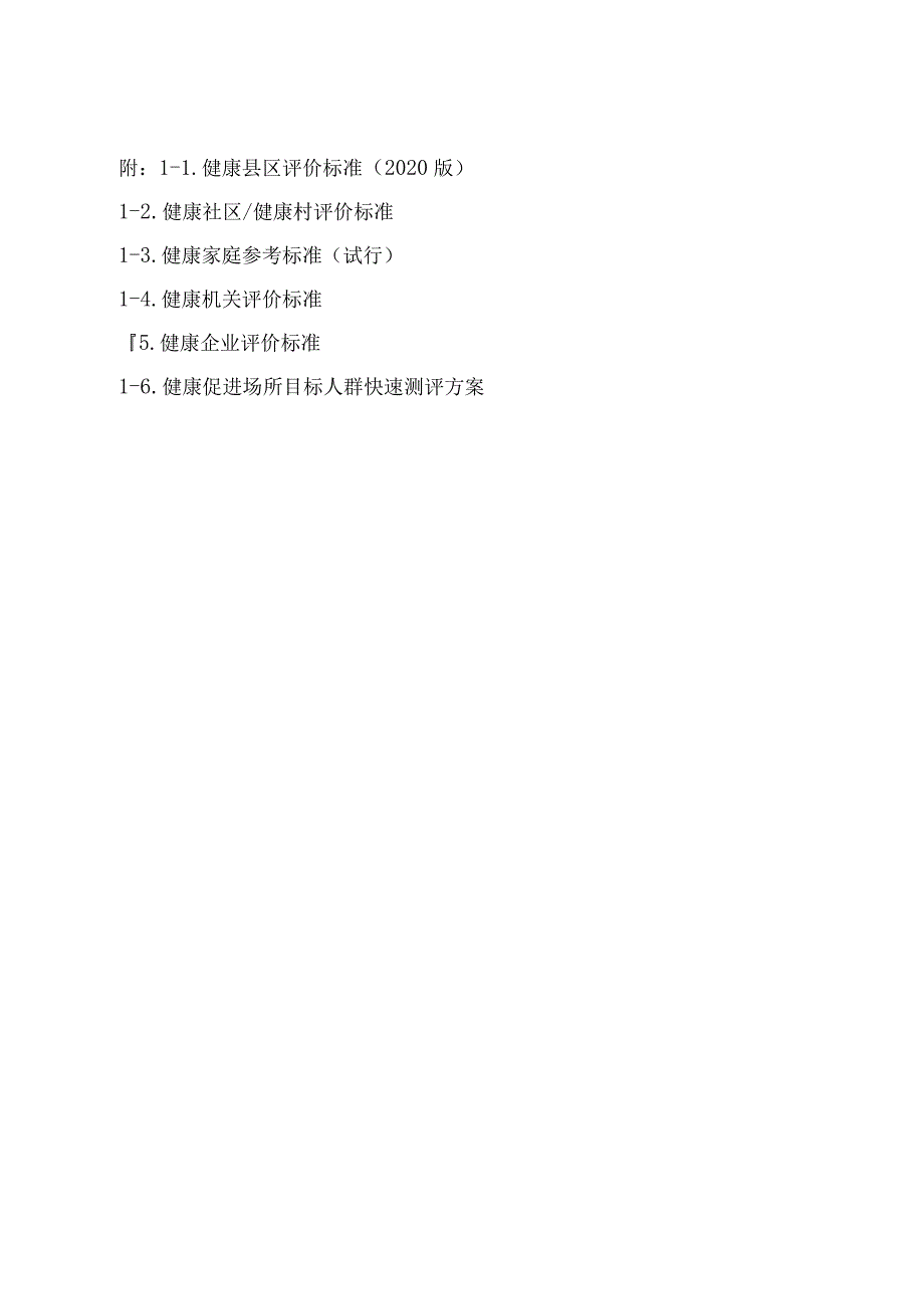 健康县区、社区、村、家庭、机、企业评价标准、健康促进场所目标人群快速测评方案.docx_第1页