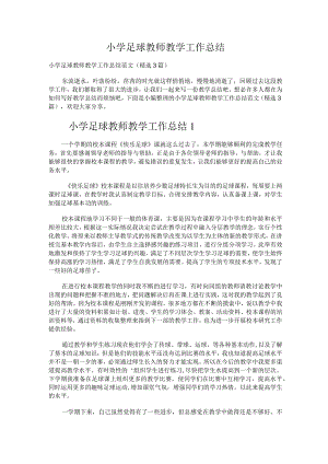 236.小学足球教师教学工作总结.docx