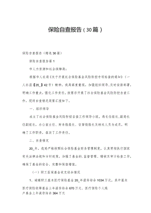 保险自查报告（30篇）.docx