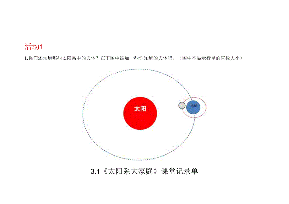 教科版六年级科学下册宇宙单元课堂记录单.docx_第1页