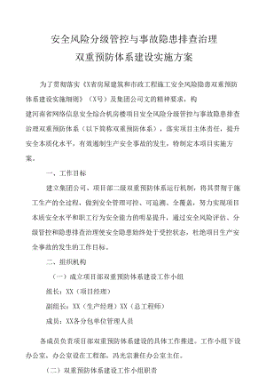 房屋建筑房屋建筑安全风险分级管控与事故隐患排查治理双重预防体系建设实施方案.docx