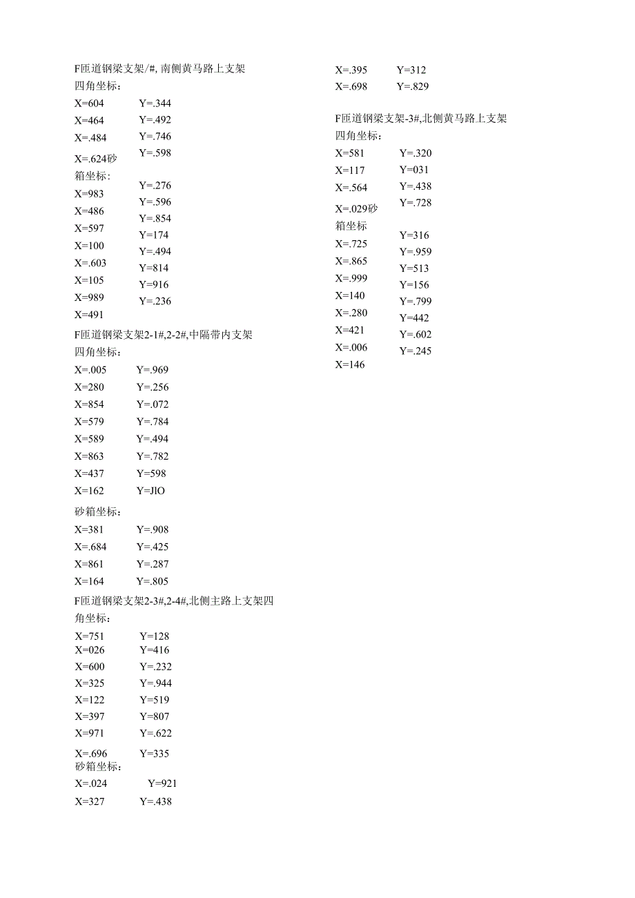 钢梁支架及砂箱坐标.docx_第2页