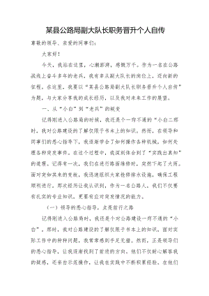 某县公路局副大队长职务晋升个人自传.docx