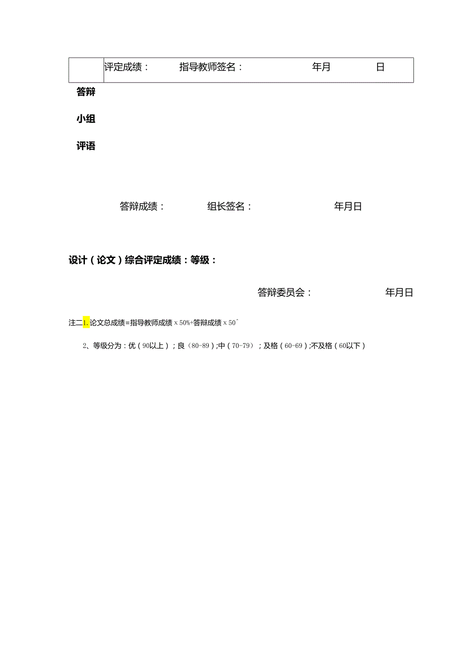 XX卫生健康职业学院毕业论文成绩评定表（2024年）.docx_第2页