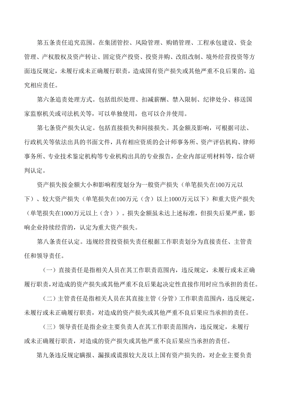 衡阳市人民政府办公室关于印发《衡阳市市属国有企业违规经营投资损失责任追究办法》的通知.docx_第2页