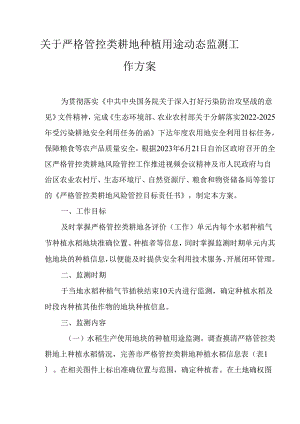 关于严格管控类耕地种植用途动态监测工作方案.docx